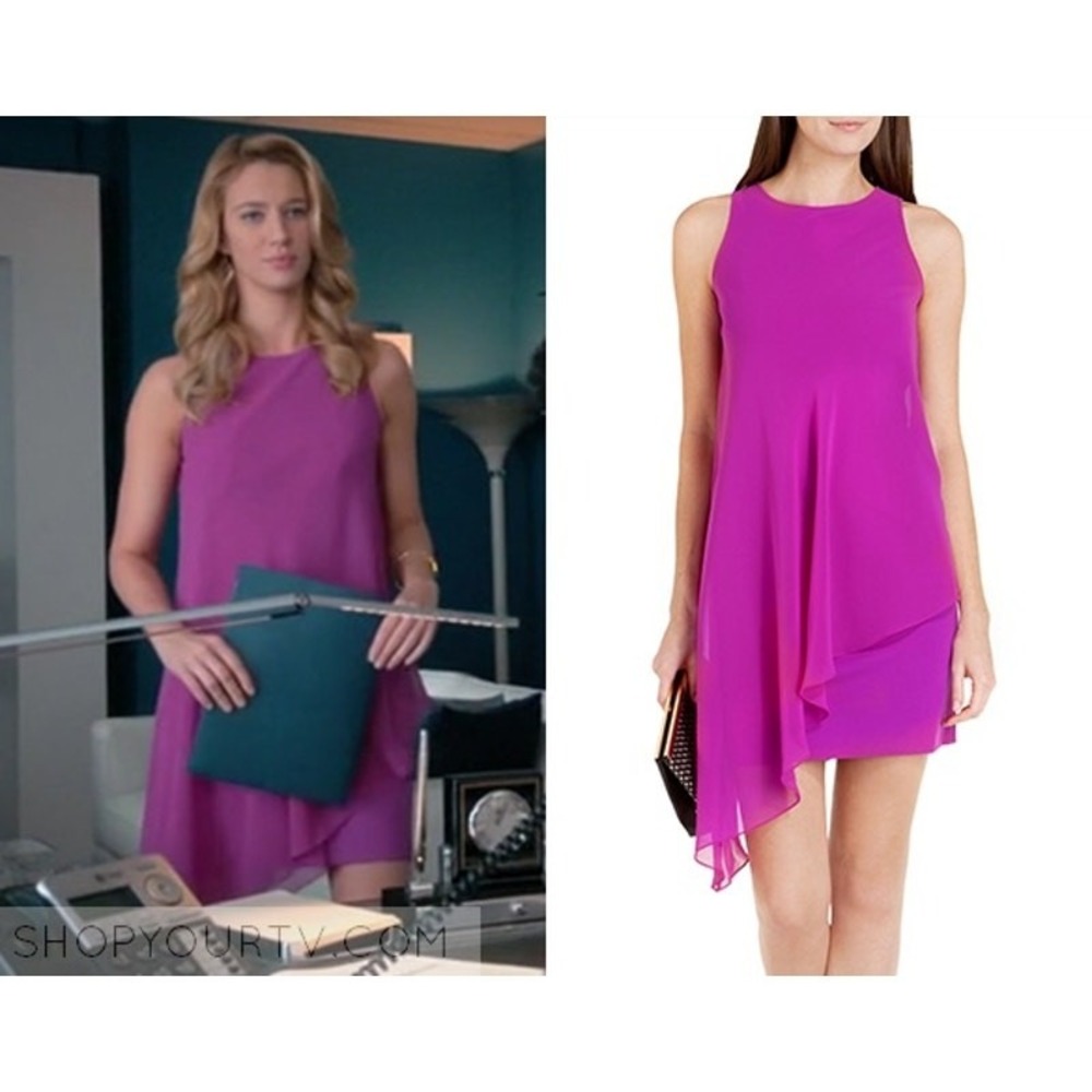 Ted Baker Locie Dress 2 Purple Asymmetric Drape Tunic Petra Solano